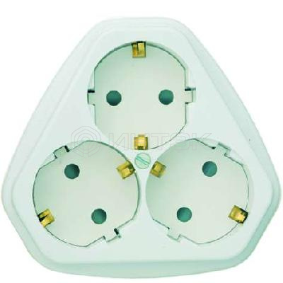 Розетка 3-м СП РС10/16-503 16А IP20 с заземл. защ. шторки бел. Кунцево 5930 изображение, фото