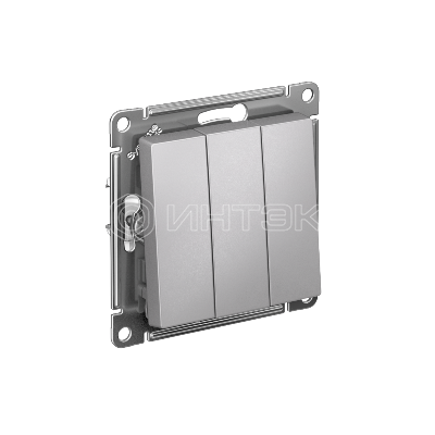 Выключатель 3-кл. СП AtlasDesign 10А IP20 (сх. 1+1+1) 10AX механизм алюм.  Systeme Electric ATN000331 изображение, фото