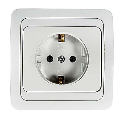 Розетка 1-м CLASSICO с заземл. 2028 бел. ASD / IN HOME 4680005959907 изображение, фото