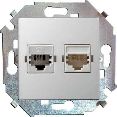 Розетка компьютерная 2-м СП Simon 15 RJ45 кат.5E Systimax механизм бел. Simon 1591593-030 изображение, фото