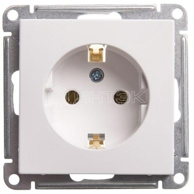 Розетка 1-м СП W59 16А IP20 с заземл. без защ. шторок механизм бел.  Systeme Electric RS16-154-1-86 изображение, фото