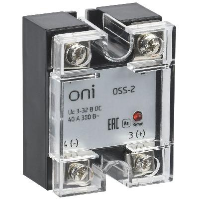 Реле твердотельное OSS-2 40А 380В AC 3-32В DC ONI OSS-2-3-40-B изображение, фото