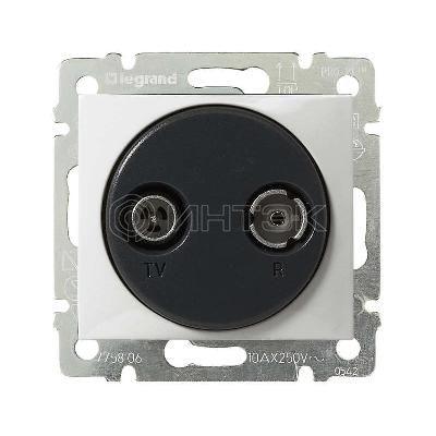 Розетка телевизионная оконечная TV/FM СП Valena 10дБ механизм бел. Legrand 694285 изображение, фото