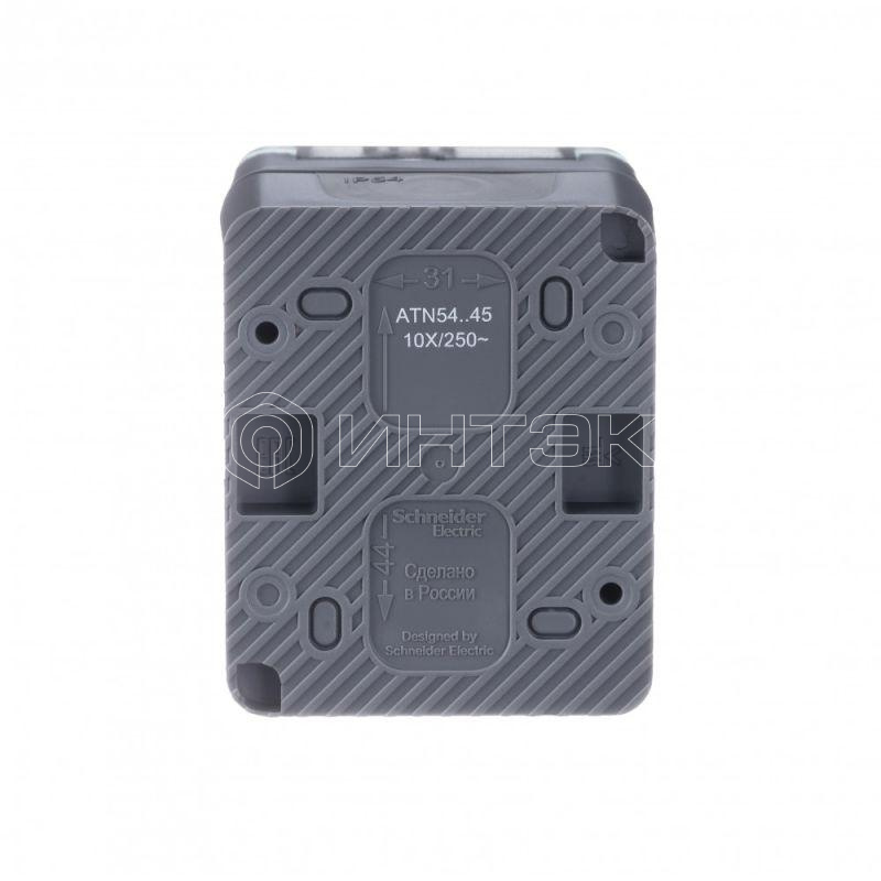Розетка 1-м ОП AtlasDesign PROFI 16А IP54 250В заземл. защ. шторки антрацит  Systeme Electric ATN544045 изображение, фото