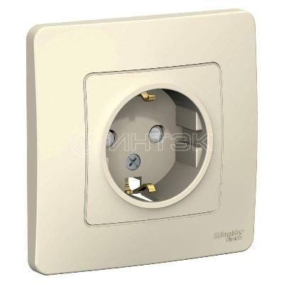 Розетка 1-м СП Blanca 16А IP20 250В с заземл. защ. шторки молоч.  Systeme Electric BLNRS001112 изображение, фото