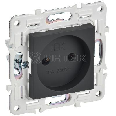 Розетка SKANDY 10А без заземл. без защ. шторок SK-R02G графит IEK SK-R10-10-K53 изображение, фото