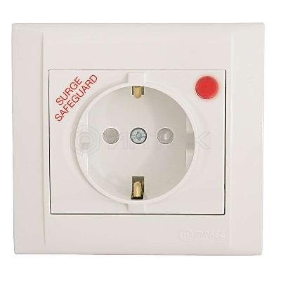Розетка 1-м СП Defne 16А IP20 с заземл. с сетевым фильтром бел. Makel 42001139 изображение, фото
