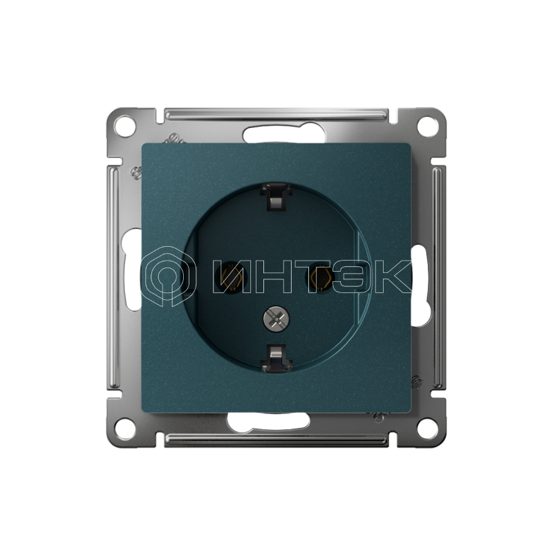 Розетка 1-м СП AtlasDesign 16А IP20 с заземл. механизм изумруд  Systeme Electric ATN000843 изображение, фото