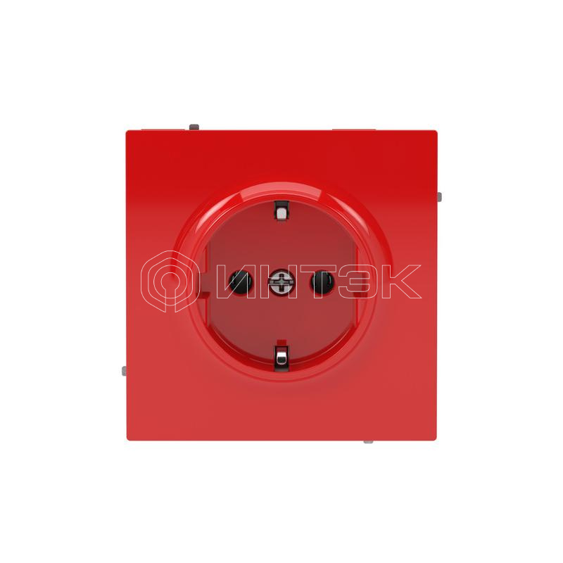Розетка силовая KANT 2P+E без шторки красн. сатин DKC 7001033 изображение, фото