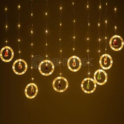 Гирлянда светодиодная ENING-MG "Занавес Волшебство" 2.7х0.5м 120LED IP20 тепл. Бел. Эра Б0060414 изображение, фото