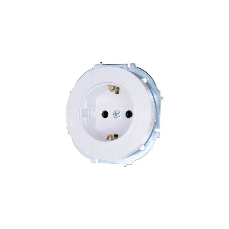 Розетка 1-м O Systeme ElectricN IP20 с заземл. ПБТ бел. LEZARD 743-0288-122B изображение, фото