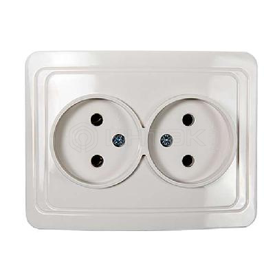 Розетка 2-м СП Classico 2102 16А IP20 бел. ASD / IN HOME 4680005959914 изображение, фото
