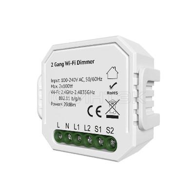 Реле-диммер двухканальное Wi-Fi 2х100Вт DENKIRS 780476 изображение, фото