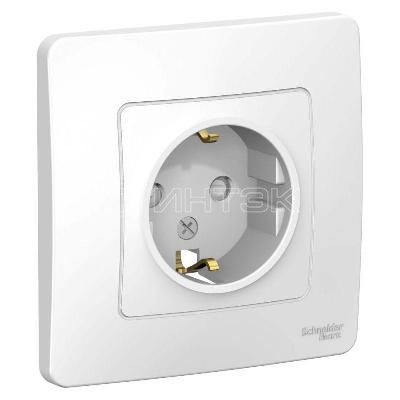 Розетка 1-м СП Blanca 16А IP20 250В с заземл. защ. шторки бел.  Systeme Electric BLNRS001111 изображение, фото