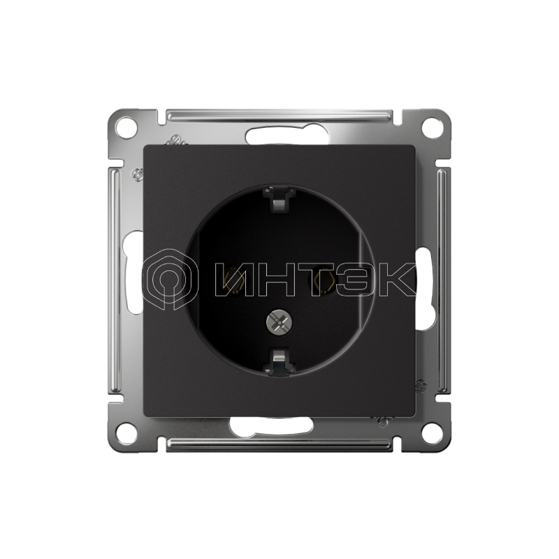 Розетка 1-м СП AtlasDesign 16А IP20 с заземл. механизм карбон  Systeme Electric ATN001043 изображение, фото