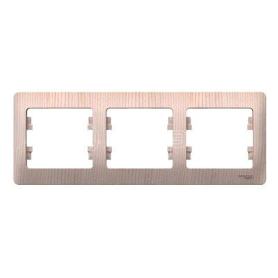 Рамка 3-м Glossa горизонт. сосна Systeme Electric GSL001503 изображение, фото