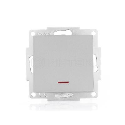 Выключатель 1-кл. 1п СП Vesna 10А IP20 с индикацией механизм платина LEZARD 742-3588-111 изображение, фото
