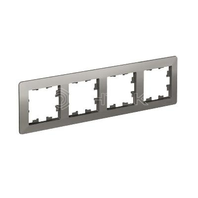 Рамка 4-м AtlasDesign Air сталь/дым. черн. Systeme Electric ATN220904 изображение, фото