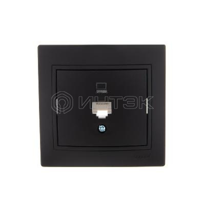 Розетка компьютерная 1-м СП Mira RJ45 черн. бархат LEZARD 701-4242-139 изображение, фото
