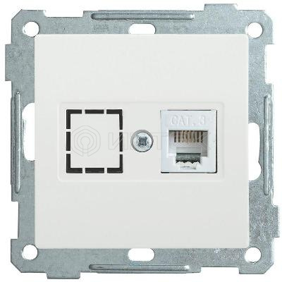 Розетка компьютерная СП Bolero РК10-1-Б RJ45 кат.5E механизм бел. IEK EKB15-01-K01 изображение, фото