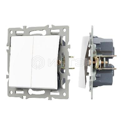 Механизм выключателя двухклавишный проходной SWT-MKP2-PL-WH (250В 16А) Arlight 043727 изображение, фото
