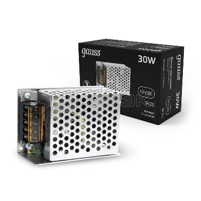 Блок питания для светодиодной ленты Black 30Вт 12В IP20 (драйвер) GAUSS 202003030 изображение, фото