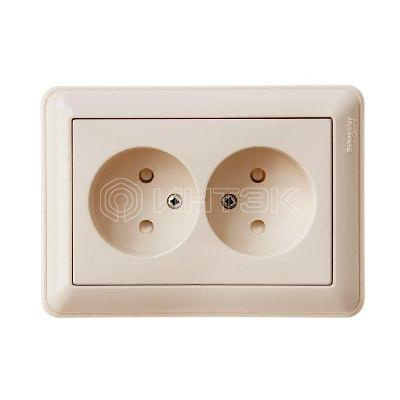 Розетка 2-м СП W59 16А IP20 без заземл. защ. шторки сл. кость Systeme Electric RS16-254-28 изображение, фото