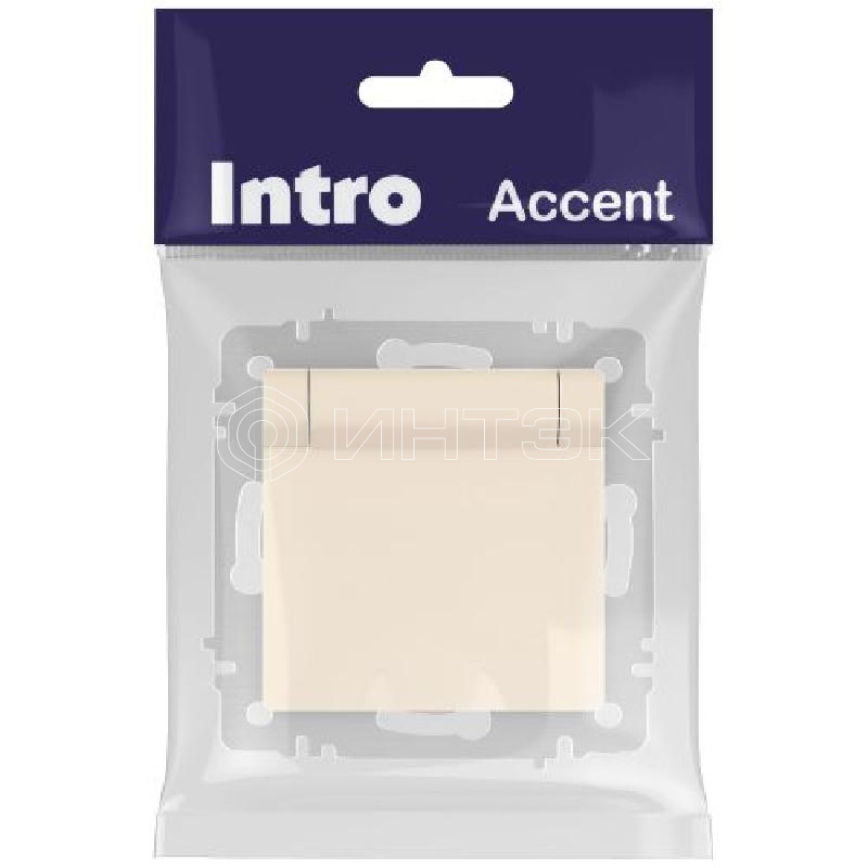 Розетка 1-м СП Accent 6-203-02 16А IP20 250В 2P+E Schuko с крышкой сл.кость Intro Б0063716 изображение, фото