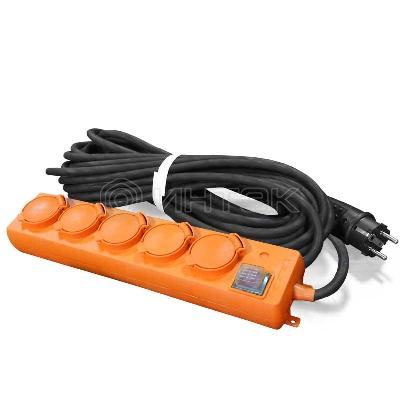 Удлинитель-шнур 5х20м с заземл. 16А IP44 У10-026 КГ 3х1.5 с выкл. с индикатором сети с защ. крышкой UNIVersal 9634139 изображение, фото
