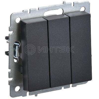Выключатель 3-кл. СП BRITE ВС10-3-0-БрЧ 10А механизм черн. IEK BR-V30-0-10-K02 изображение, фото