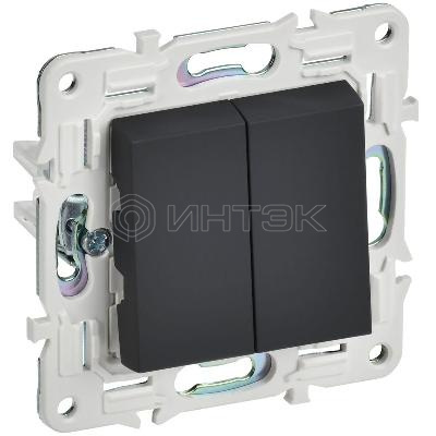 Выключатель проходной 2-кл. SKANDY 10А SK-V05G графит IEK SK-V22-0-10-K53 изображение, фото