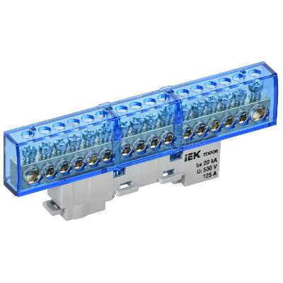 Шина нулевая N изол. на универс. держ. 8х12-16-С TEKFOR IEK TF-NN20-16-KL-K07 изображение, фото