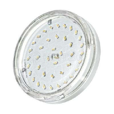 Лампа светодиодная PLED-ECO 6Вт таблетка прозрачная 3000К тепл. бел. GX53 510лм 230В JazzWay 2851970 изображение, фото