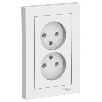 Розетка двойная AtlasDesign без заземл.16А в сборе лотос Systeme Electric ATN001320 изображение, фото