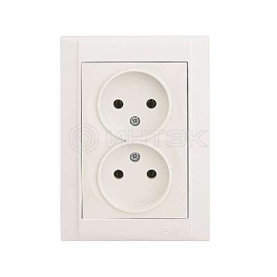 Розетка 2-м СП Defne 16А IP20 без заземл. бел. Makel 42001017 изображение, фото