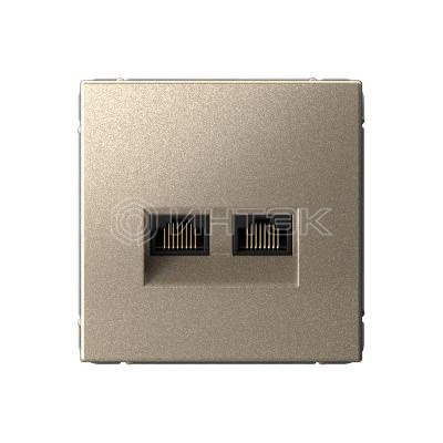 Розетка двойная компьютерная ArtGallery RJ45+RJ45 кат. 6A механизм шампань Systeme Electric GAL000588 изображение, фото