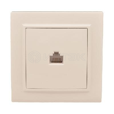 Розетка компьютерная 1-м СП Минск RJ45 беж. EKF ERK01-035-20 изображение, фото