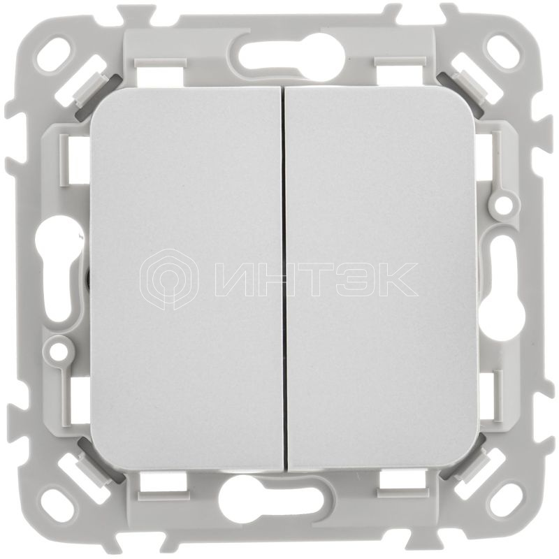 Выключатель 2-кл. СП FLITE ВС12-1-0-ФлА 10А механизм алюм. IEK FI-V20-0-10-1-K47 изображение, фото