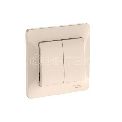 Выключатель 2-кл. Glossa (сх. 5) 10AX быстрозажим. клем. в сборе беж. Systeme Electric GSL000252S изображение, фото
