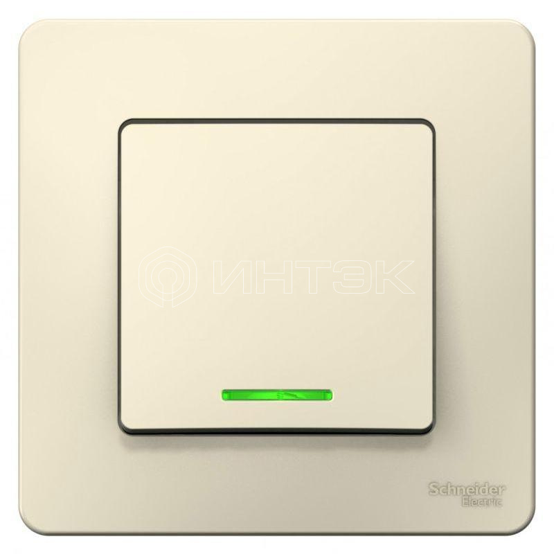 Выключатель 1-кл. СП Blanca 6А IP20 (сх. 1) 250В с подсветкой молочн. Systeme Electric BLNVS006112 изображение, фото