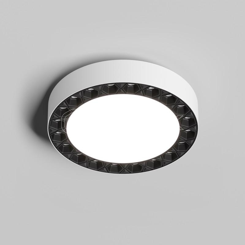 Светильник DUAL 12+12Вт 4000К IP20 d165мм LED накладной алюм./акрил бел./черн. DENKIRS 723077 изображение, фото