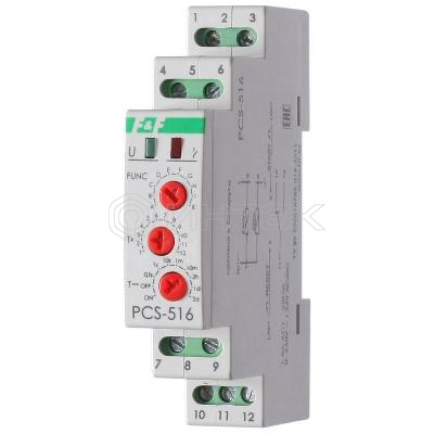 Реле времени PCS-516 8А 230В 1 перекл. IP20 многофункц. вход: START/RESysteme ElectricT монтаж на DIN-рейке (аналог РВО-1М) F&F EA02.001.013 изображение, фото