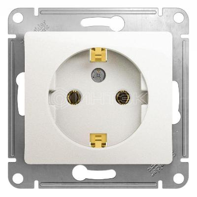 Розетка 1-м СП Glossa 16А IP20 с заземл. механизм перламутр.  Systeme Electric GSL000643 изображение, фото