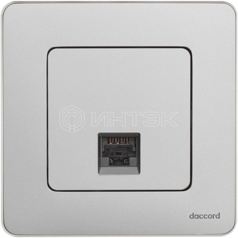 Розетка компьютерная Inspiria RJ45 кат.6 UTP механизм алюм. IEK 673832 изображение, фото