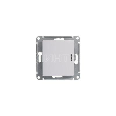 Переключатель проходной 1-кл. СП Glossa 10А IP20 (сх. 6а) 10AX с подсветкой механизм бел.  Systeme Electric GSL000163 изображение, фото