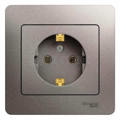 Розетка 1-м СП Glossa 16А IP20 250В с заземл. в сборе платина Systeme Electric GSL001242 изображение, фото