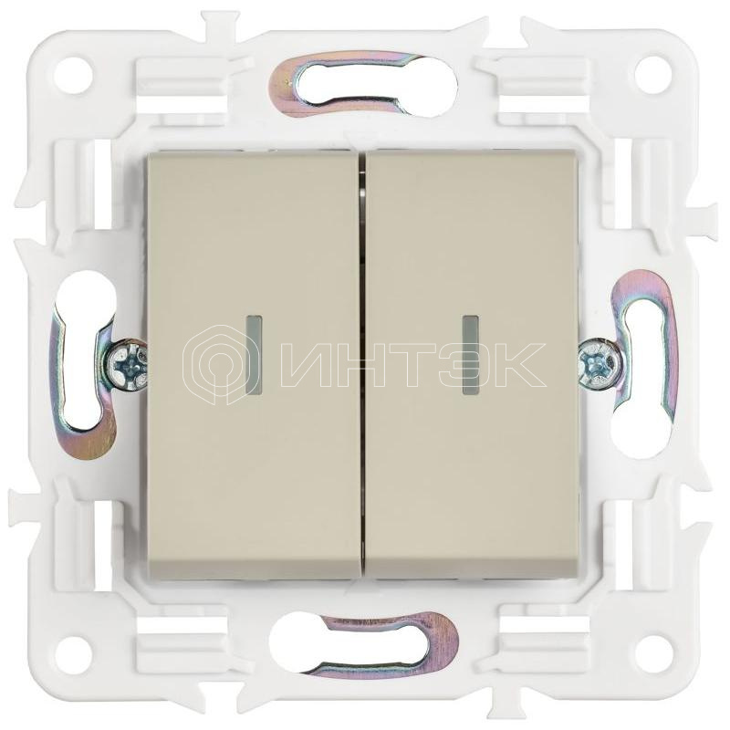 Выключатель 2-кл. SKANDY 10А SK-V09B с индикацией беж. IEK SK-V20-1-10-K10 изображение, фото