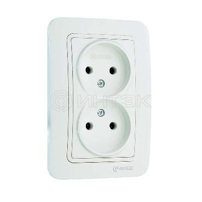 Розетка 2-м СП Lillium 16А IP20 без заземл. бел./бел. Makel 70017 изображение, фото