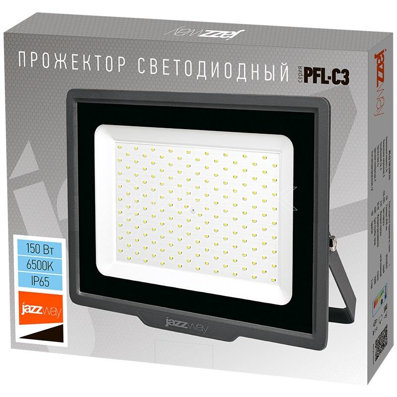 Прожектор светодиодный PFL-C3 150Вт 6500К IP65 ДО с клапаном закален. прозр. стекло Pro JazzWay 5023642A изображение, фото