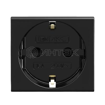 Розетка 1-м 2мод. Viva 16А IP20 2P+E с заземл. защ. шторки черн. DKC 45205 изображение, фото